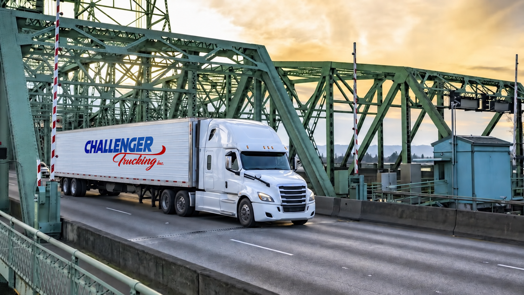 Challenger Trucking fleet on the highway
